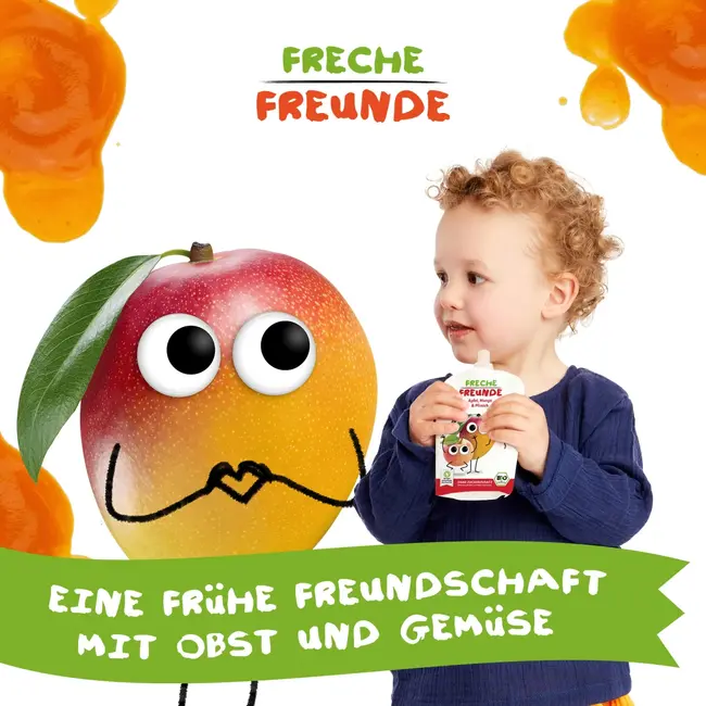Freche Freunde Quetschie 100% Appel, Mango & Perzik Vanaf 1 Jaar 100 g