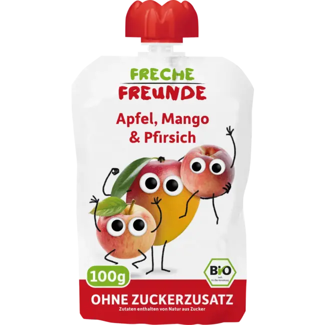 Freche Freunde Quetschie 100% Appel, Mango & Perzik Vanaf 1 Jaar 100 g