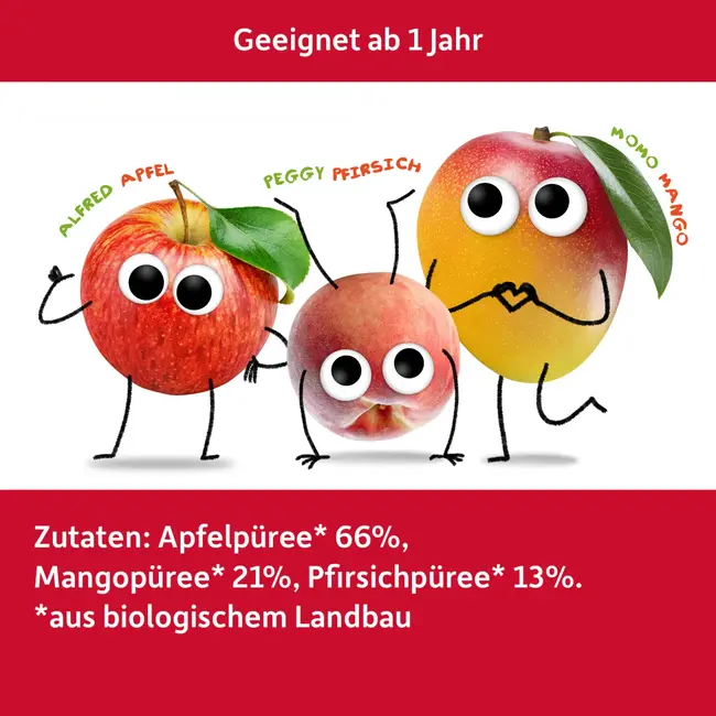 Freche Freunde Quetschie 100% Appel, Mango & Perzik Vanaf 1 Jaar 100 g