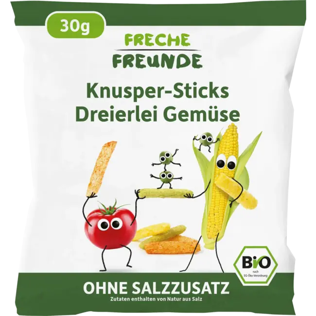 Freche Freunde Kindersnack Knusper-sticks Drie Soorten Groenten, Vanaf 1 Jaar 30 g