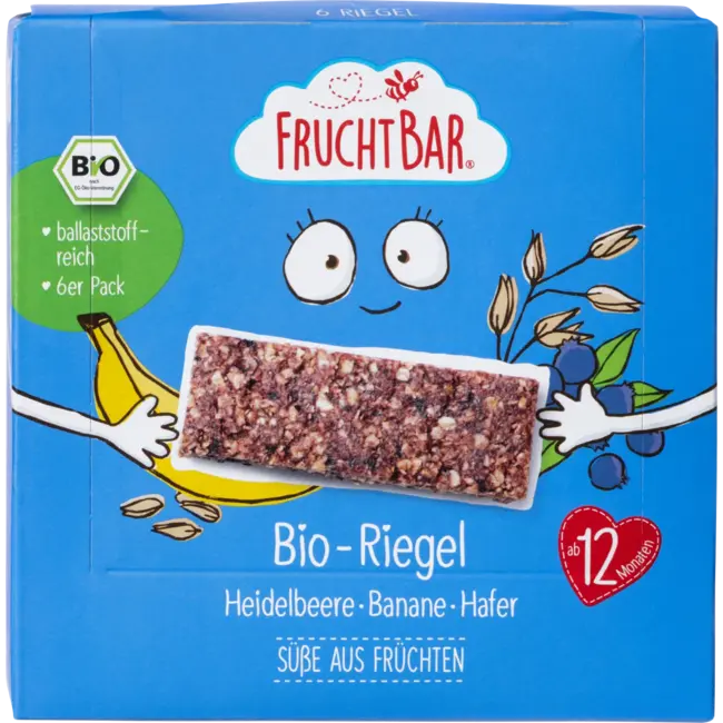 FruchtBar Fruitreep bosbessen-banaanhaver vanaf 12 maanden (6x23 g) 138 g