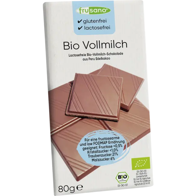 Frusano Biologische Volle Melk Chocoladereep 80 g