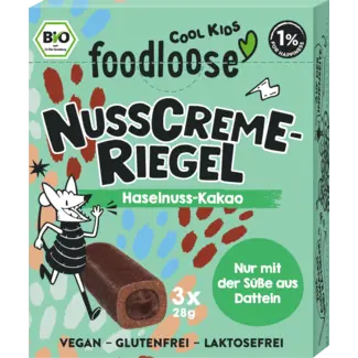 Foodloose foodloose Cool Kids Notencrème Reepjes Hazelnoot-Cacao Vanaf 3 Jaar