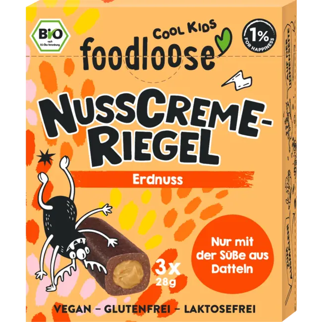 foodloose Cool Kids Notencrème Reepjes Pinda Vanaf 3 Jaar 84g