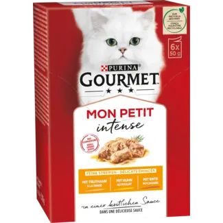 Purina Gourmet Purina Gourmet Natvoer Kat Met Gevogelte, Mon Petit Intense, Multipack (6x50 G)