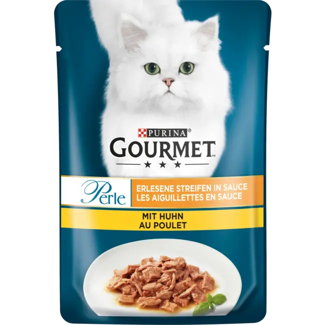 Purina Gourmet Natvoer Kat Met Kip, Parel - Uitgelezen Strepen In Saus 85 g
