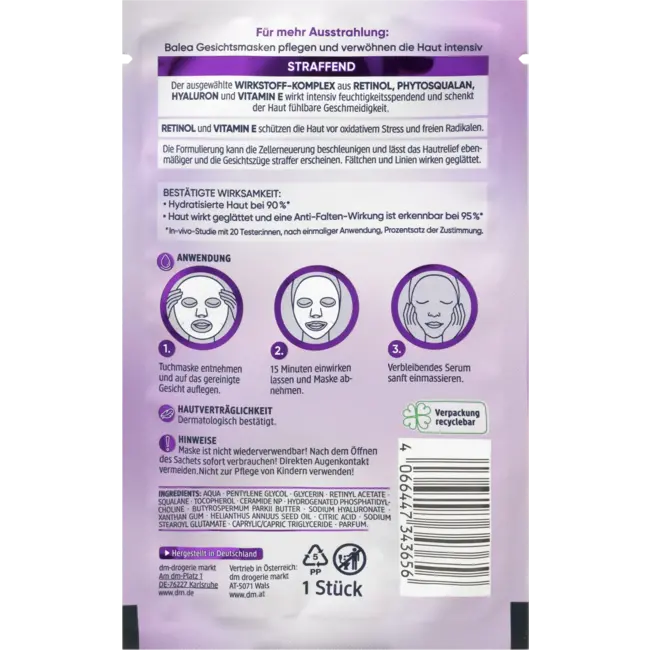 Balea Sheet Mask Retinol 1 St