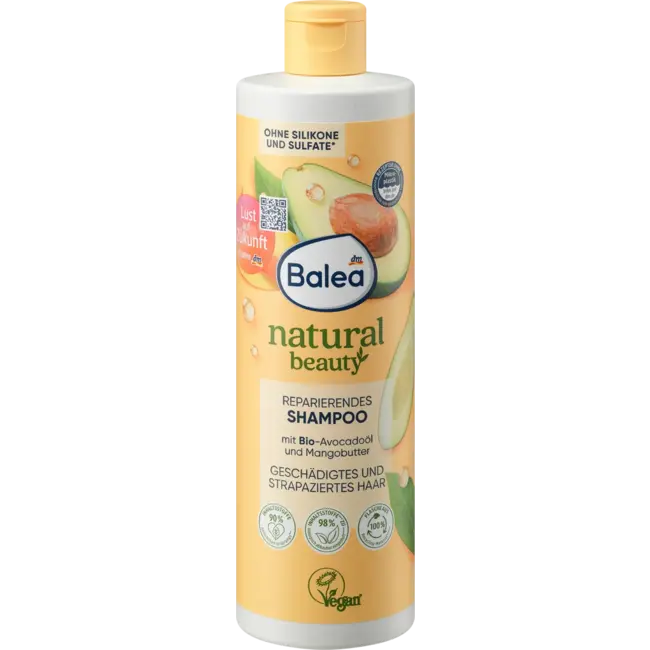 Balea Shampoo Natural Beauty Met Biologische Avocado-olie En Mangoboter 400 ml