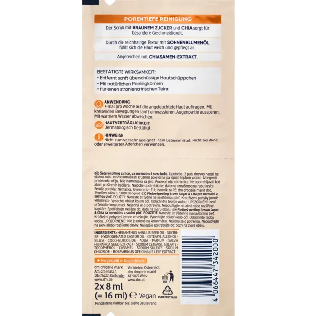 Balea Peeling Sugar Scrub Brown Sugar & Chia 16 ml