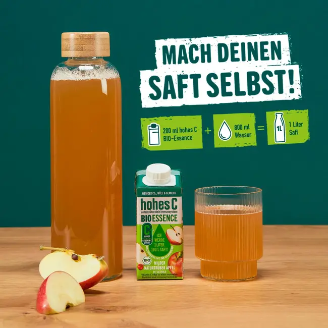 hohes C Sapconcentraat, Bio Essence, Milde, Natuurgetrouwe Appel Met Acerola 0.2 l