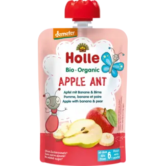 Holle baby food Holle baby food Knijpfruit Apple Ant, Appel Met Banaan & Peer V.a. 6 Maanden