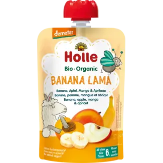 Holle baby food Holle baby food Knijpfruit Banana Lama, Banaan, Appel, Mango & Abrikoos V.a. 6 Maanden