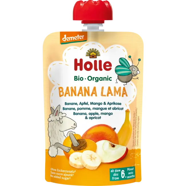 Holle baby food Knijpfruit Banana Lama, Banaan, Appel, Mango & Abrikoos Vanaf 6 Maanden 100 g