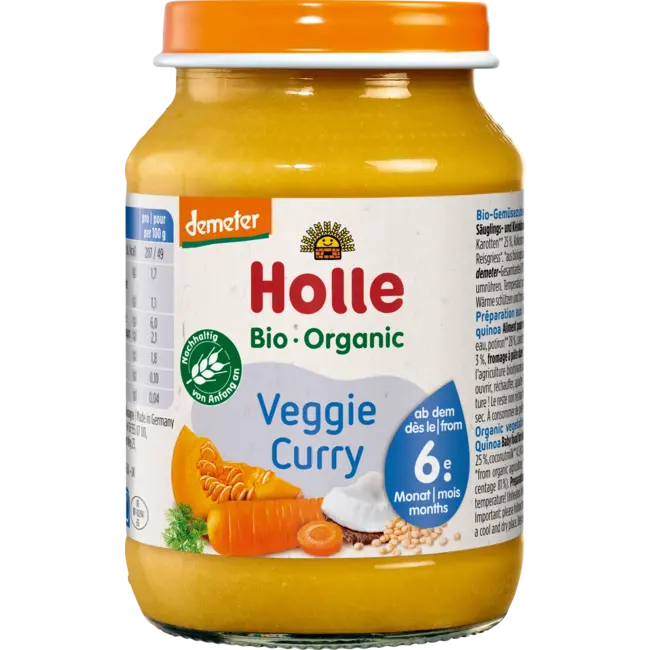 Holle baby food Menu Veggie Curry Met Quinoa Vanaf 6 Maanden 190 g