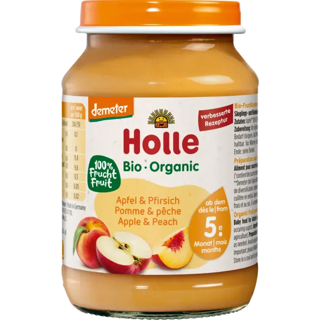 Holle baby food Fruit Appel & Perzik Vanaf De 5e Maand 190 g