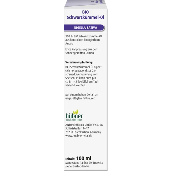 Hübner Biologische Zwarte Komijnolie 100 ml