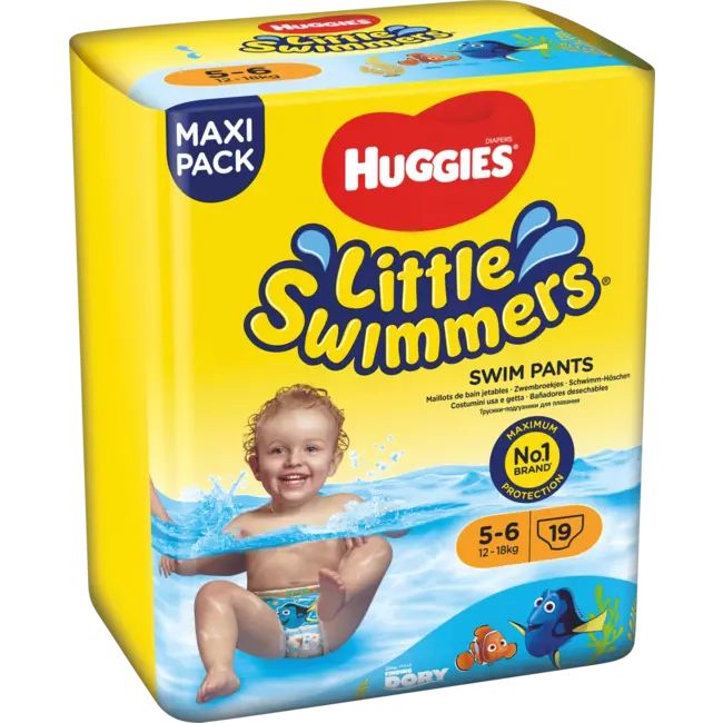 Huggies Little Swimmers Zwemluiers Maat 5/6 (12-18 Kg), Bigpack 19 St