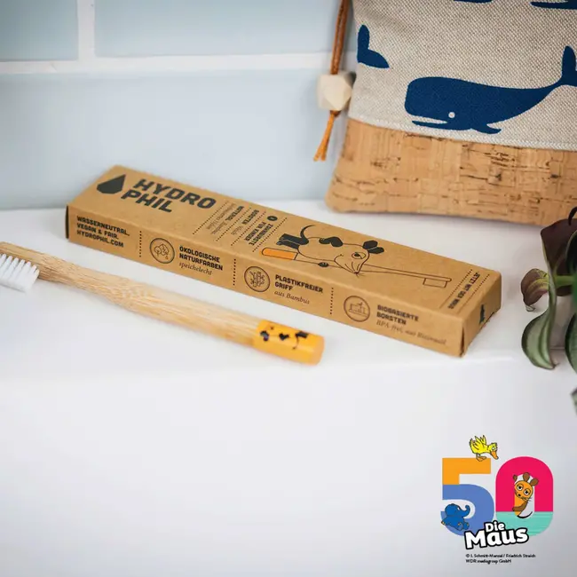 Hydrophil Tandenborstel Kinderen Bamboe "de Uitzending Met De Muis", Zacht Vanaf 3 Jaar 1 St