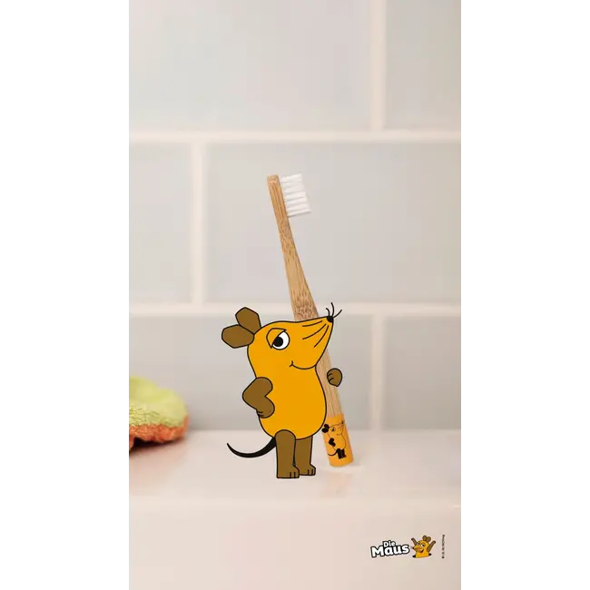 Hydrophil Tandenborstel Kinderen Bamboe "de Uitzending Met De Muis", Zacht Vanaf 3 Jaar 1 St