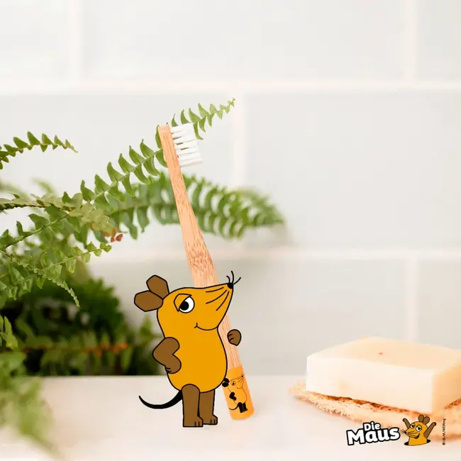 Hydrophil Tandenborstel Kinderen Bamboe "de Uitzending Met De Muis", Zacht Vanaf 3 Jaar 1 St