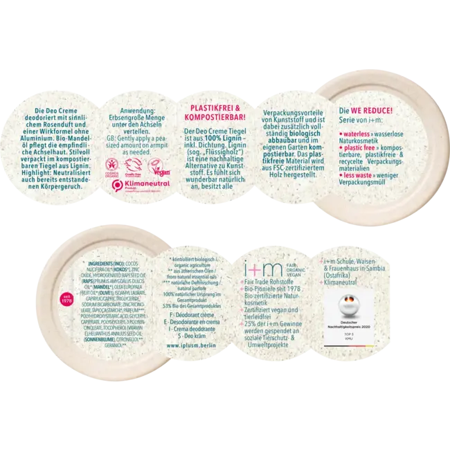 i + m Naturkosmetik Berlin Deocrème WE REDUCE ROSE 30 ml