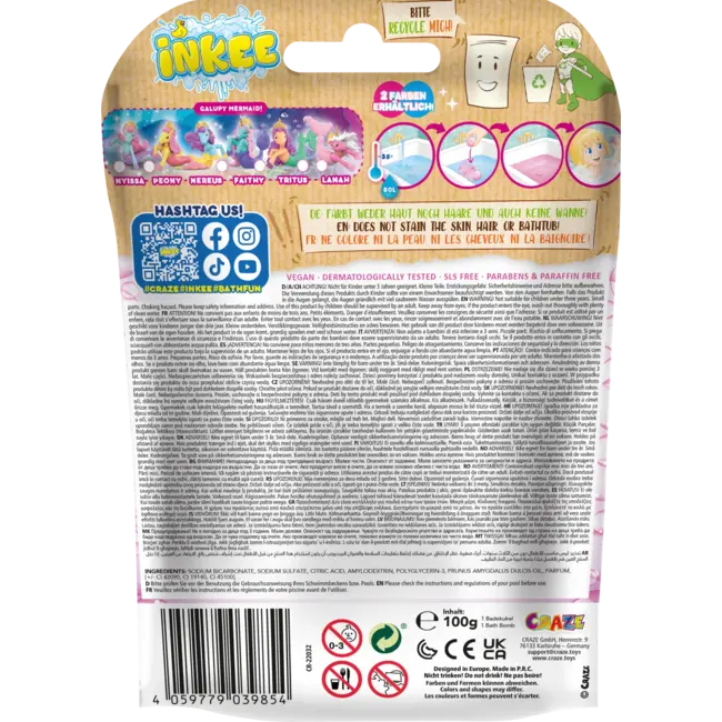 INKEE Kinderbadadditief Badbom Galupy Mermaid 1 St