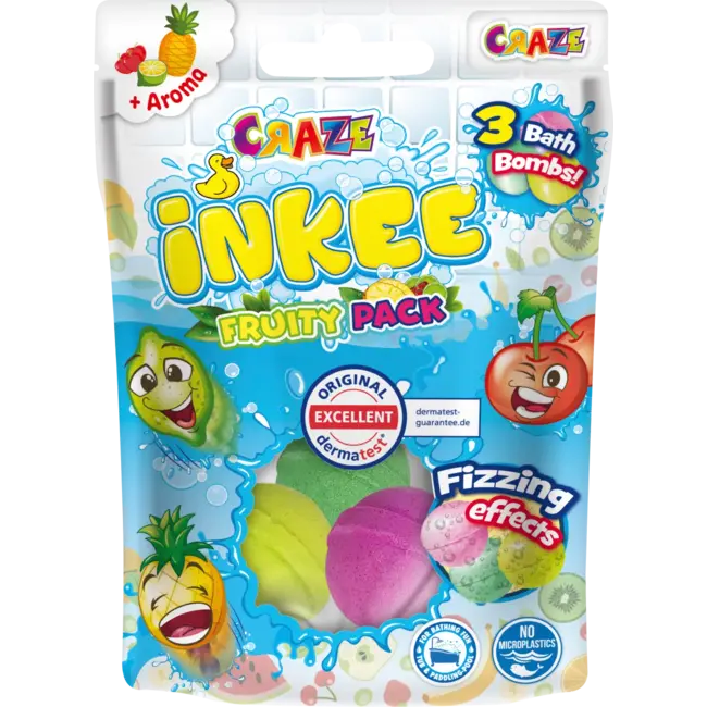 INKEE Badadditief Badbom Fruity Pack Voor Kinderen 3 St
