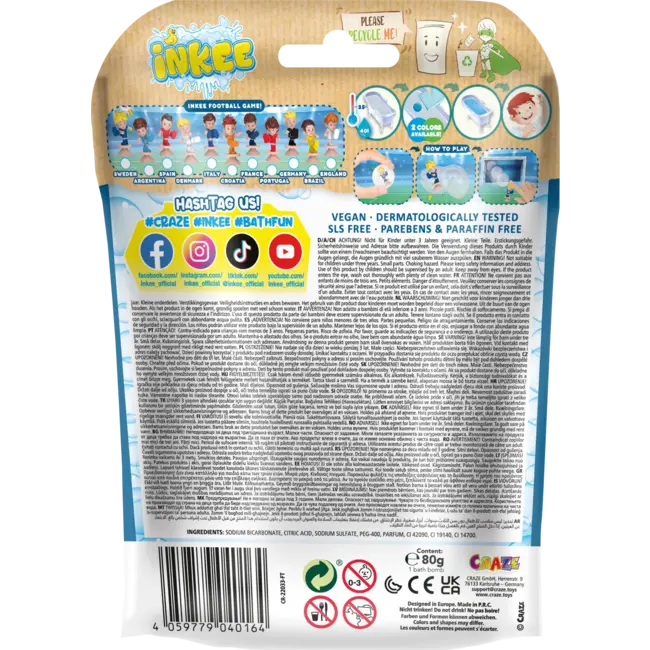 INKEE Badadditief Voor Kinderen Badbom Football 1 St