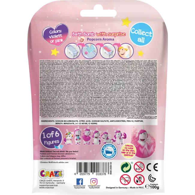 INKEE Badadditief Voor Kinderen Badbom Unicorn 1 St