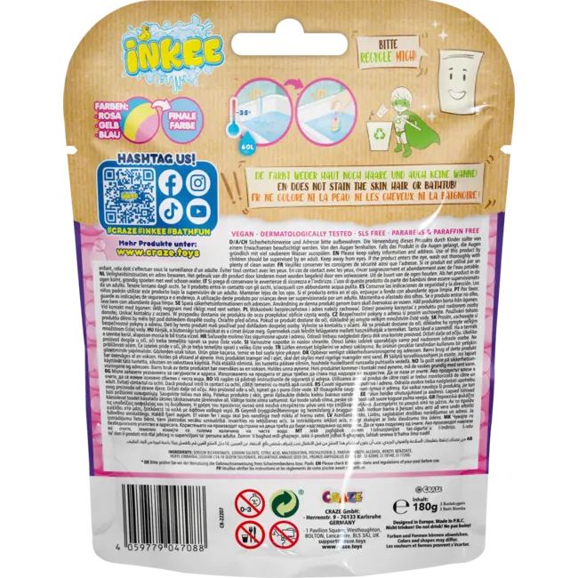 INKEE Badadditief Voor Kinderen Badbom Rainbow Multipack 3 St