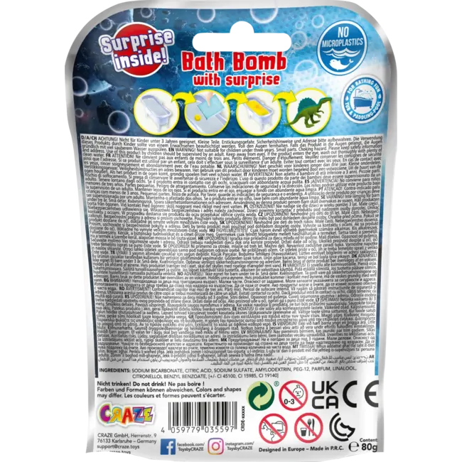 INKEE Badadditief Voor Kinderen Badbom Surprise Dino 1 St