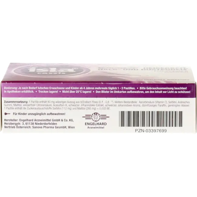 isla Heesheid, Keel- En Hoestprikkel Pastilles Cassis 60 St