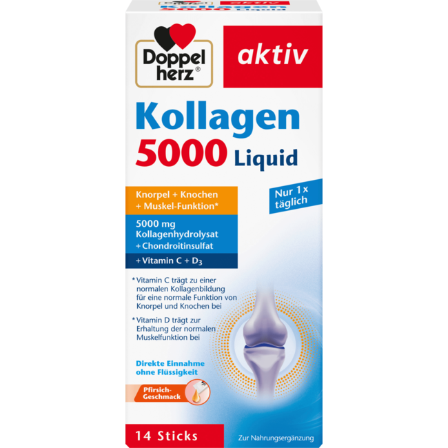 Doppelherz Kollagen 5000 Vloeistof 14 Sticks 140 ml