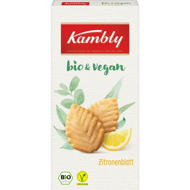 Kambly Bio & Vegan Koekjes Citroenblad 95g