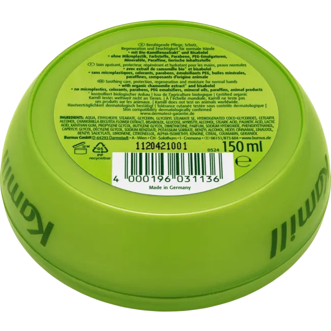 Kamill Hand- & Nagelcrème Met Bio Kamille & Bisabolol Blik 150ml