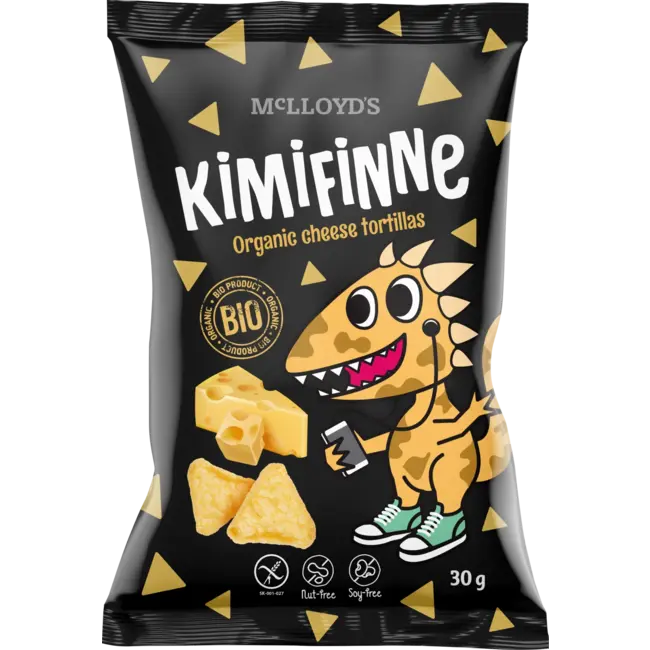 KiMiFiNNe Kindersnack Kimifinne Bio Cheese Tortilla 's, Vanaf 6 Jaar 30 g