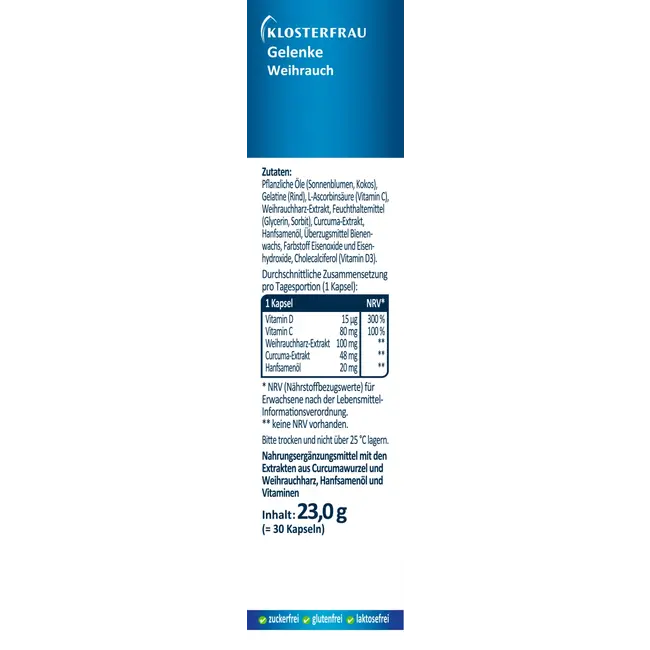 Klosterfrau Gewrichten Curcuma + Wierook 23 g