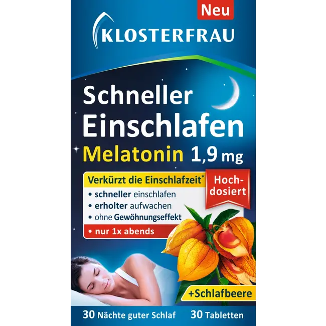 Klosterfrau Snel In Slaap Vallen Melatonine 1,9 Mg 30 Tabletten 9.6 g