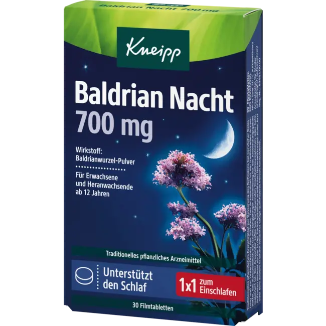 Kneipp Valeriaan Nacht, 700 mg tabletten 30 St