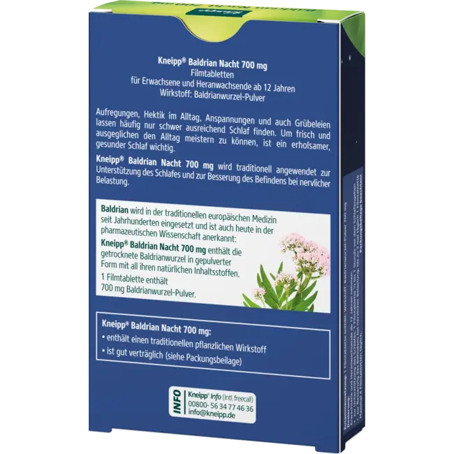 Kneipp Valeriaan Nacht, 700 mg tabletten 30 St