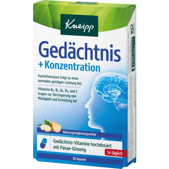 Kneipp Geheugen + Concentratie Capsules 30 St 15 g