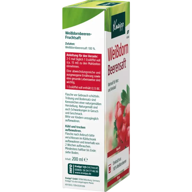Kneipp Meidoorn Bessensap Voor Hart En Bloedsomloop 200 ml