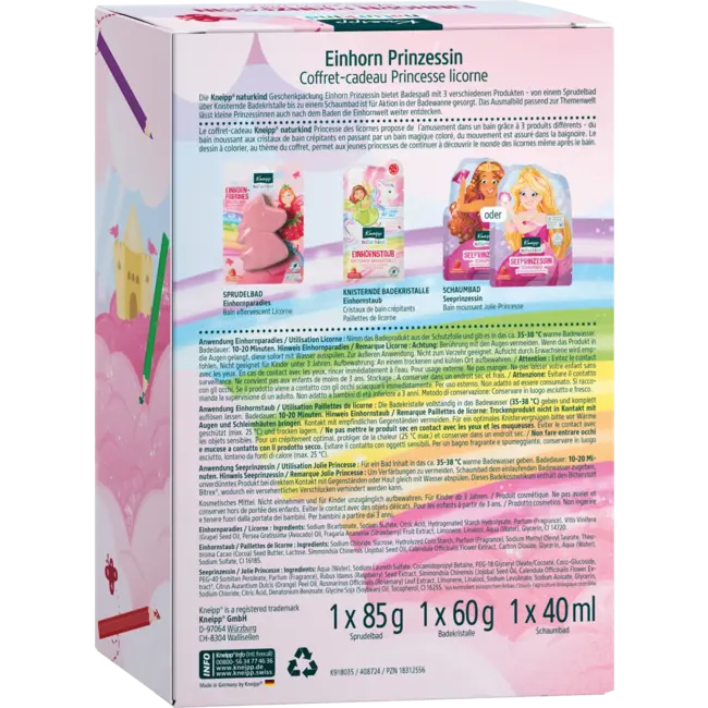 Kneipp Naturkind Cadeauset Badadditief Kinderen Eenhoorn Prinses 3 Dlg 1 St