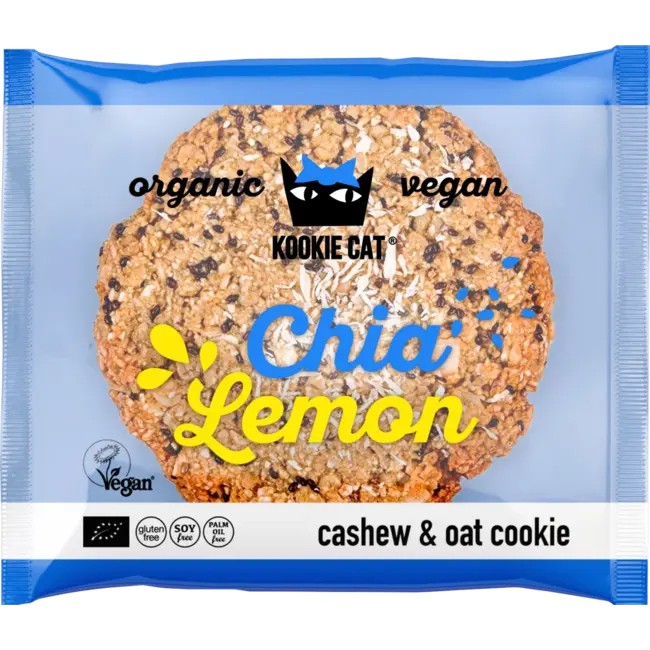 Kookie Cat Cookie, Chia Lemon, Cashew & Oat Cookie 50 g