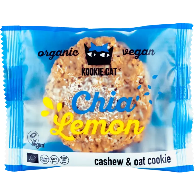 Kookie Cat Cookie, Chia Lemon, Cashew & Oat Cookie 50 g