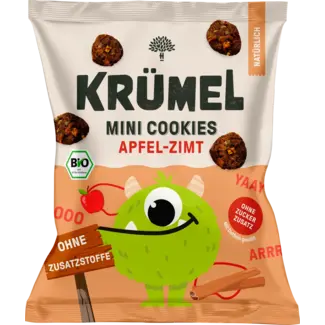 KRÜMEL KRÜMEL Kindersnack Mini Monster Cookies Appel Kaneel, Vanaf 3 Jaar