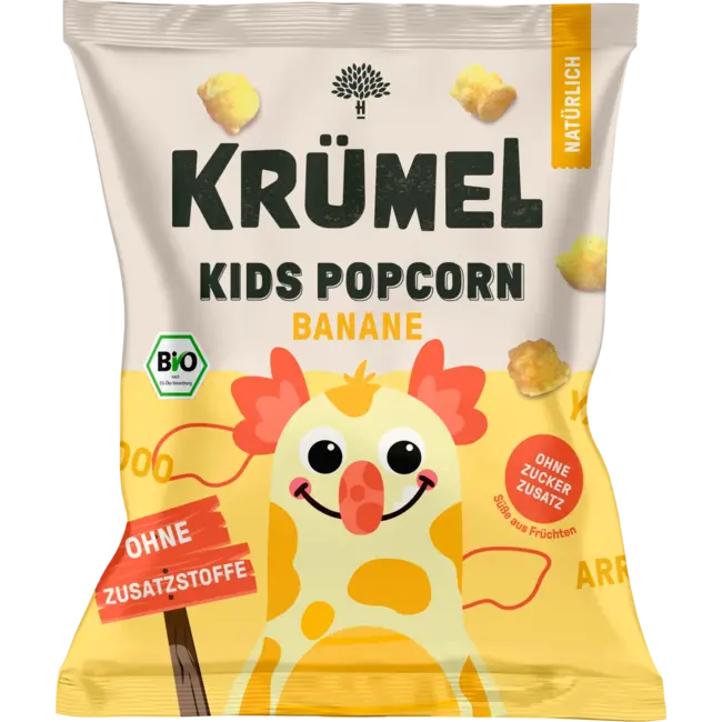 KRÜMEL Kindersnack Popcorn Banaan, Vanaf 3 Jaar 20 g