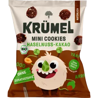 KRÜMEL KRÜMEL Kindersnack Mini Monster Cookies Hazelnoot Cacao, Vanaf 3 Jaar