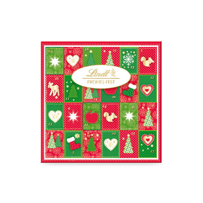 LINDT Vrolijk Kerstfeest Adventskalender 2024 115g