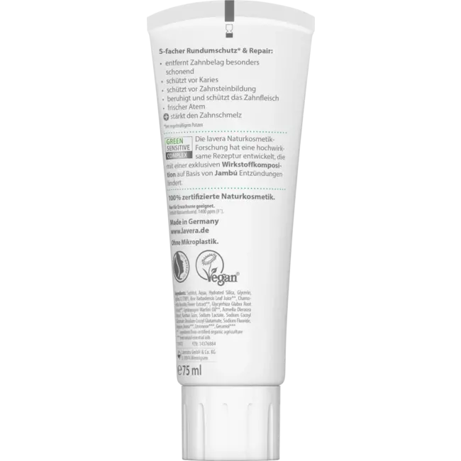 lavera Tandpasta Sensitive & Repair Met Biologische Kamille 75 ml